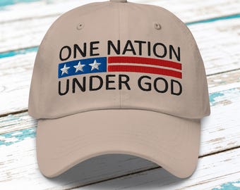 Gorra de béisbol con la bandera de "Una nación bajo Dios": una gorra de béisbol con fe patriótica cristiana