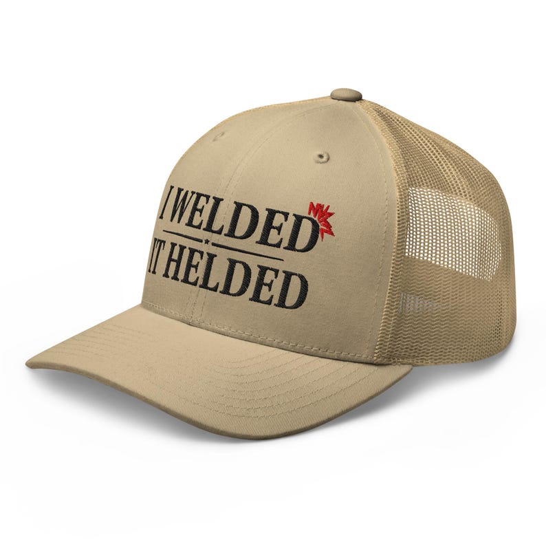 Funny Welder Trucker Hat: I Welded it Helded Embroidered Snapback Mesh Cap image 18
