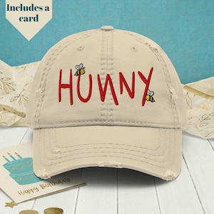 Gorra Hunny Bee Dad: Gorra desgastada bordada con miel de Winnie the Pooh