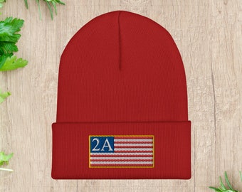 2nd Amendment Beanie Hat, American Flag Beanie, Country Love Hat, USA, Patriotic Beanie, Outdoors, 2A Beanie, Election 2024, Beanie Season