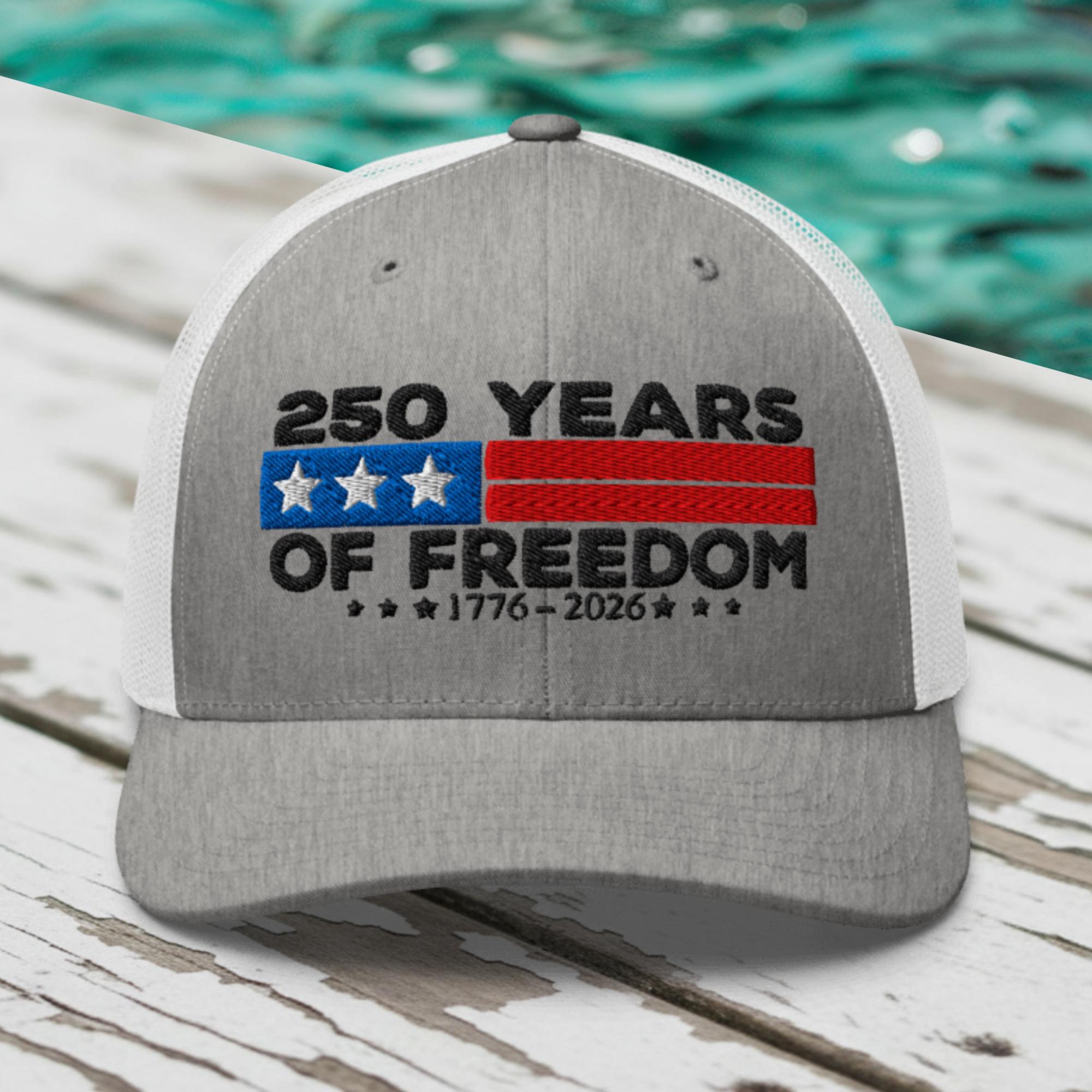 250 Years of Freedom Trucker Hat - America USA Ball Cap  display picture 2