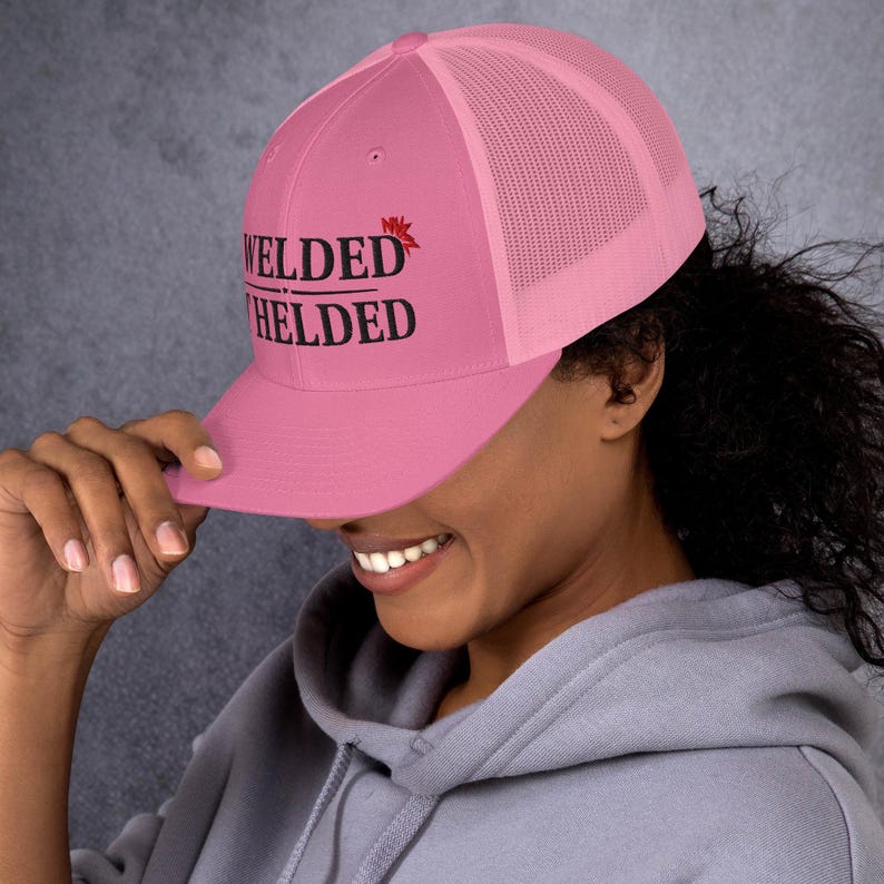 Funny Welder Trucker Hat: I Welded it Helded Embroidered Snapback Mesh Cap image 16