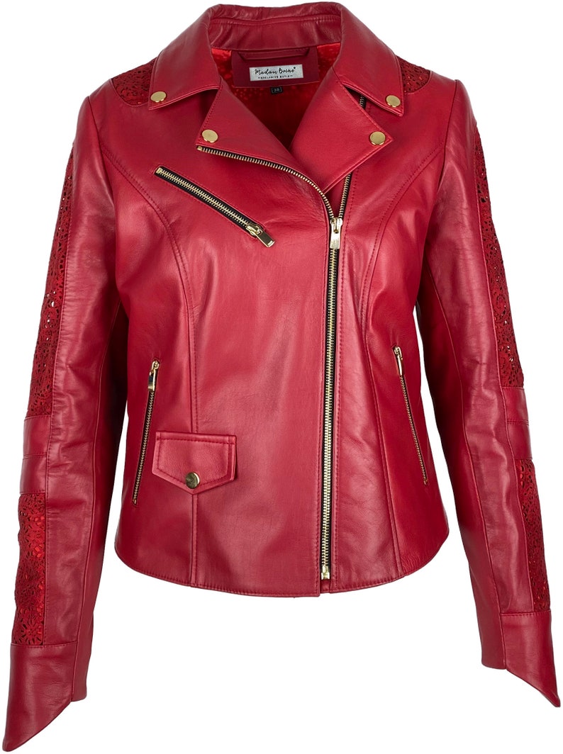 red leather biker jacket LEATHER JACKET soft leather