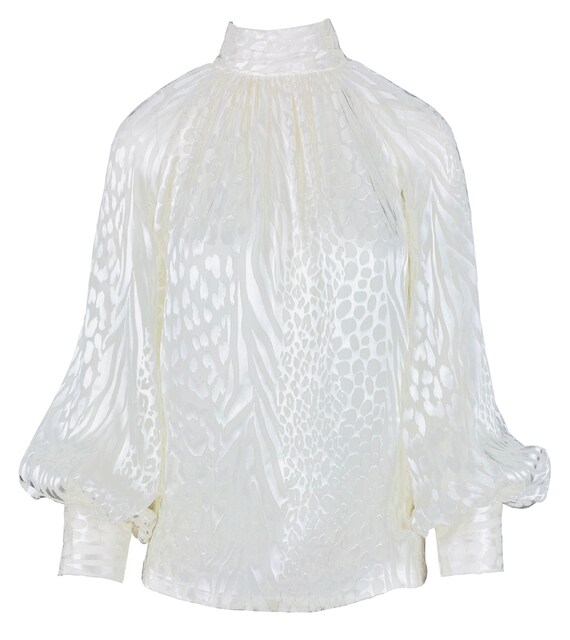 DEVORE Silk Blouse SETA/ Silk Shirt DEVORE, White Silk Blouse