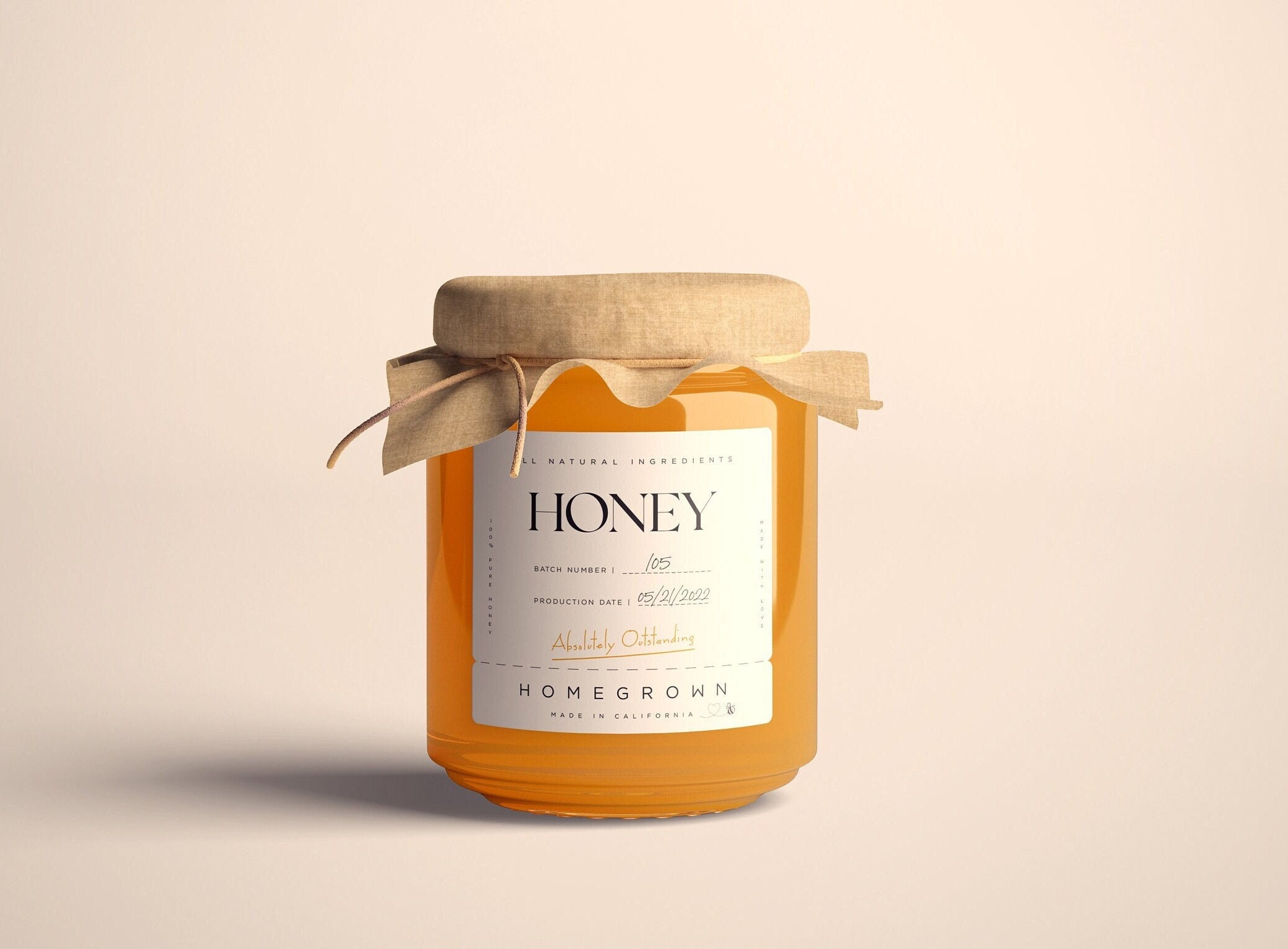 Honey bottle label design