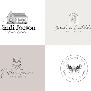Custom Logo Design, Hand Drawn Logo, Botanical Logo, Floral Logo, Feminine Logo, Beauty Logo, Minimalist Logo, Photography Logo, Boho Logo