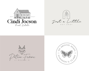 Custom Logo Design, Hand Drawn Logo, Botanical Logo, Floral Logo, Feminine Logo, Beauty Logo, Minimalist Logo, Photography Logo, Boho Logo
