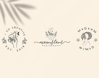 Ich werde benutzerdefiniertes Logo handgezeichnet, Botanisches Logo, florales Logo, feminines Logo, Beauty Logo, minimalistisches Logo, Fotografie Logo, Boho Logo