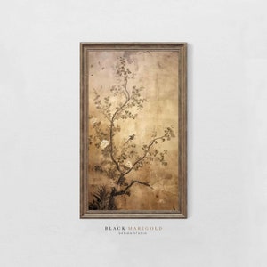 Sakura Silhouette | Vintage Oil Painting Wall Art