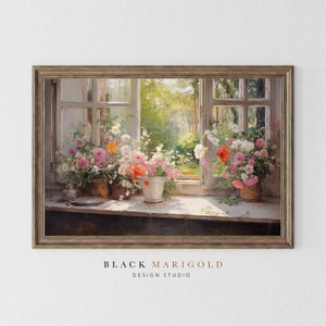 A Window to Nature&#39;s Palette | Vintage Oil Painting Wall Art