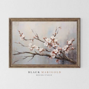 Delicate Cherry Blossom | Vintage Oil Painting Wall Art