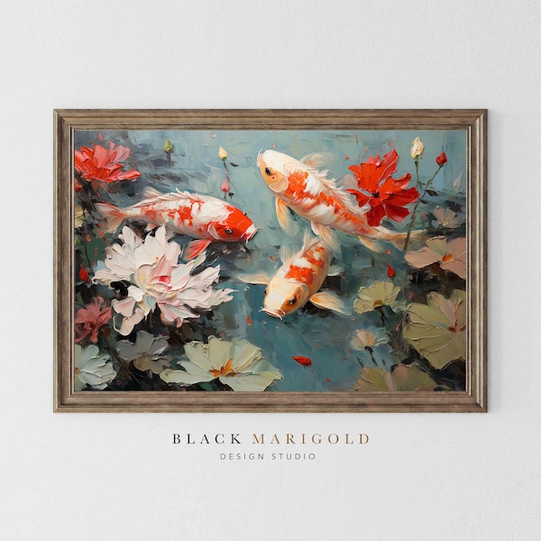 A Koi Pond | Vintage Oil Painting Wall Art