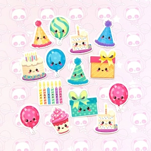 35 Pack Paper Kawaii Birthday Party Stickers