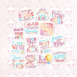 30 Pack Paper Positive Mental Health Sayings Stickers SET 4