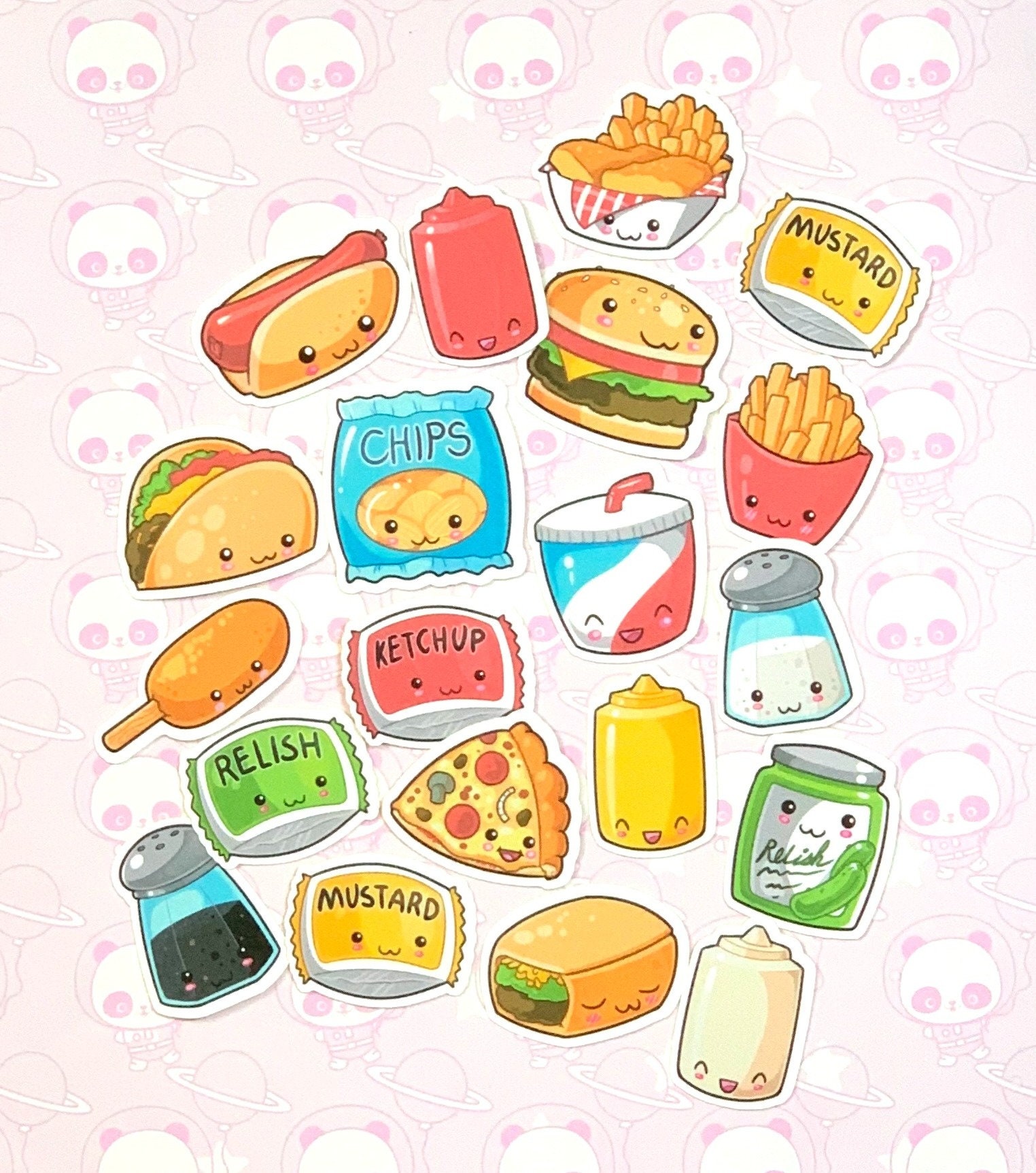 50pcs Kawaii Food Stickers for Kids Teens and Adults, Cute Snack Stickers  Decals for Journaling and Scrapbooking, Waterproof Vinyl Cartoon Stickers