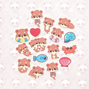 40 Pack Paper Kawaii Otters Stickers SET 2