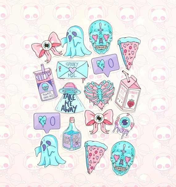35 Pack Paper Pastel Goth Stickers SET 4