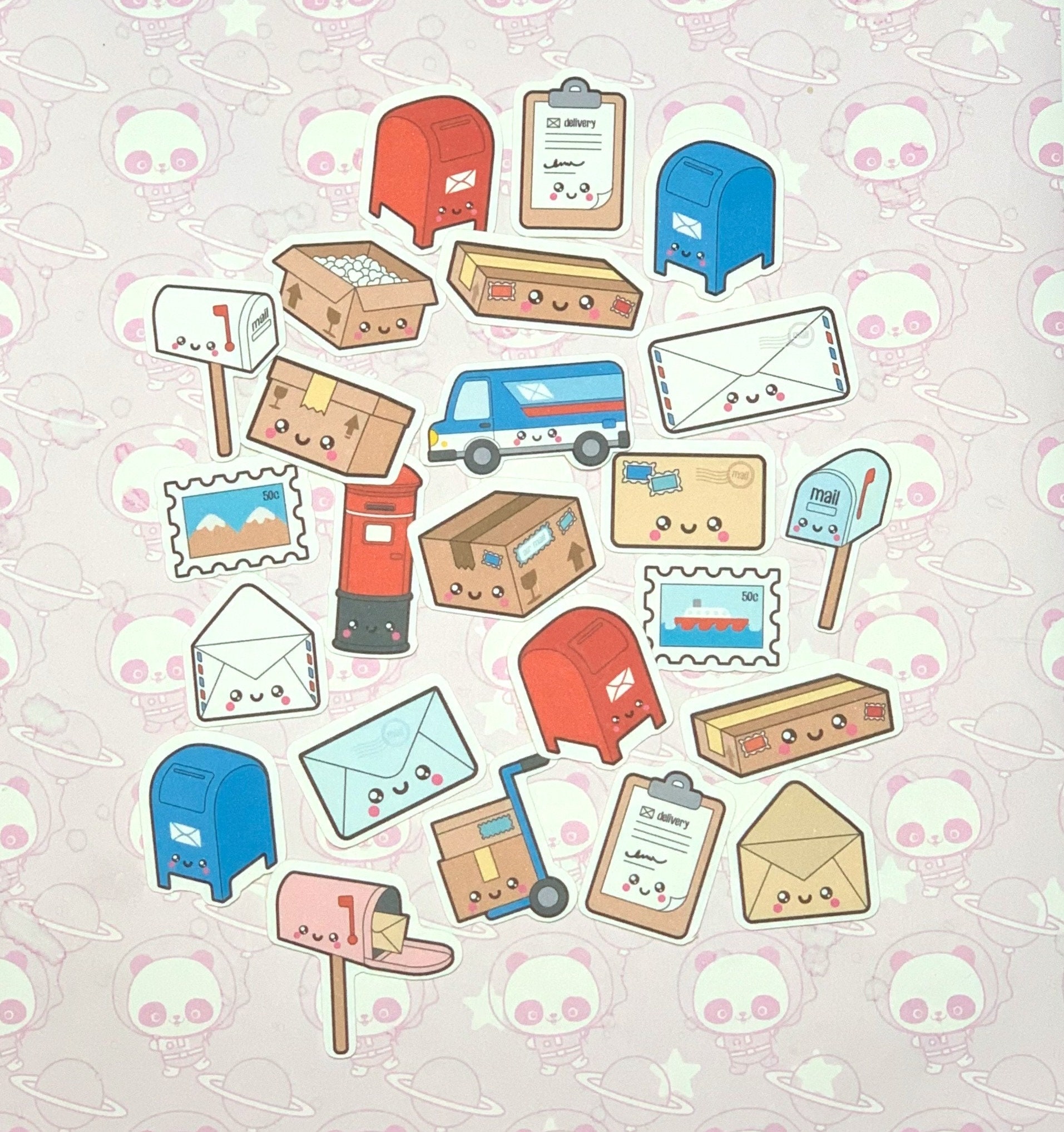 40pcs Kawaii Happy Mail Postage Paper Stickers SET 2 Embellishments ...