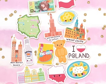 30 Pack Paper Poland Stickers