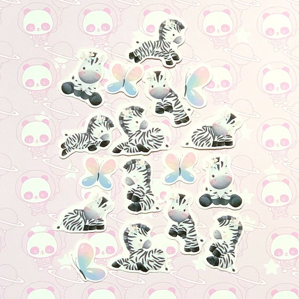 35 Pack Paper Kawaii Zebra Stickers