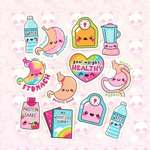 25 Pack Paper Kawaii Bariatric Surgery Weight Loss Stickers