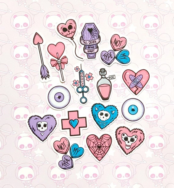 35 Pack Paper Pastel Goth Stickers SET 4