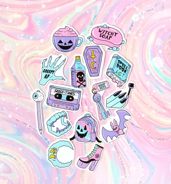 35 Pack Paper Pastel Goth Stickers Set 1 Etsy