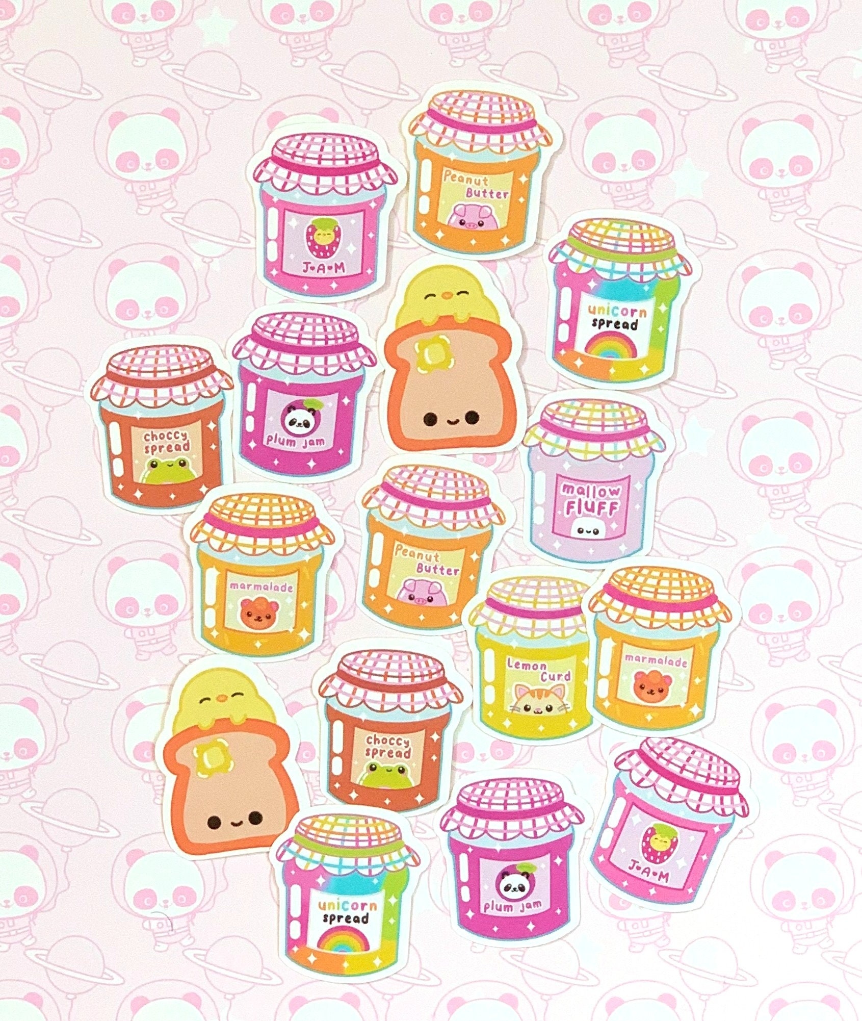 30 Pack Paper Kawaii Animal Jam Jars Food Stickers - Etsy 30 Pack Paper Kawaii Animal Jam Jars Food Stickers - Etsy