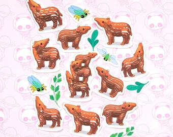 30 Pack Paper Kawaii Tapir Stickers