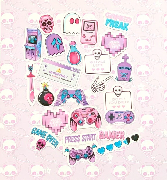 Paquete De 35 Papel Pastel Goth Pegatinas Set 2