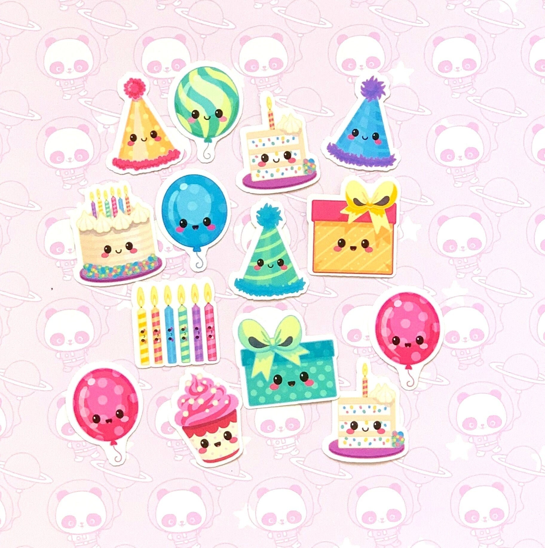 35 Pack Paper Kawaii Birthday Party Stickers Etsy UK