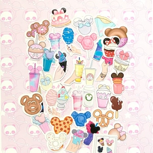 40 Pack Paper Kawaii Magical Kingdom Snacks Inspired Stickers SET 3