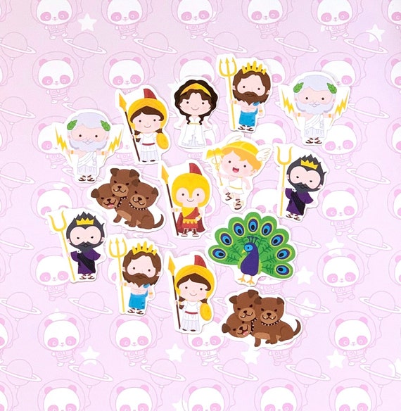 30 Pack Paper Kawaii Greek Mythology Gods Stickers Set 1 Etsy