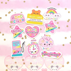 25 Pack Paper Kawaii ADHD Acceptance Stickers