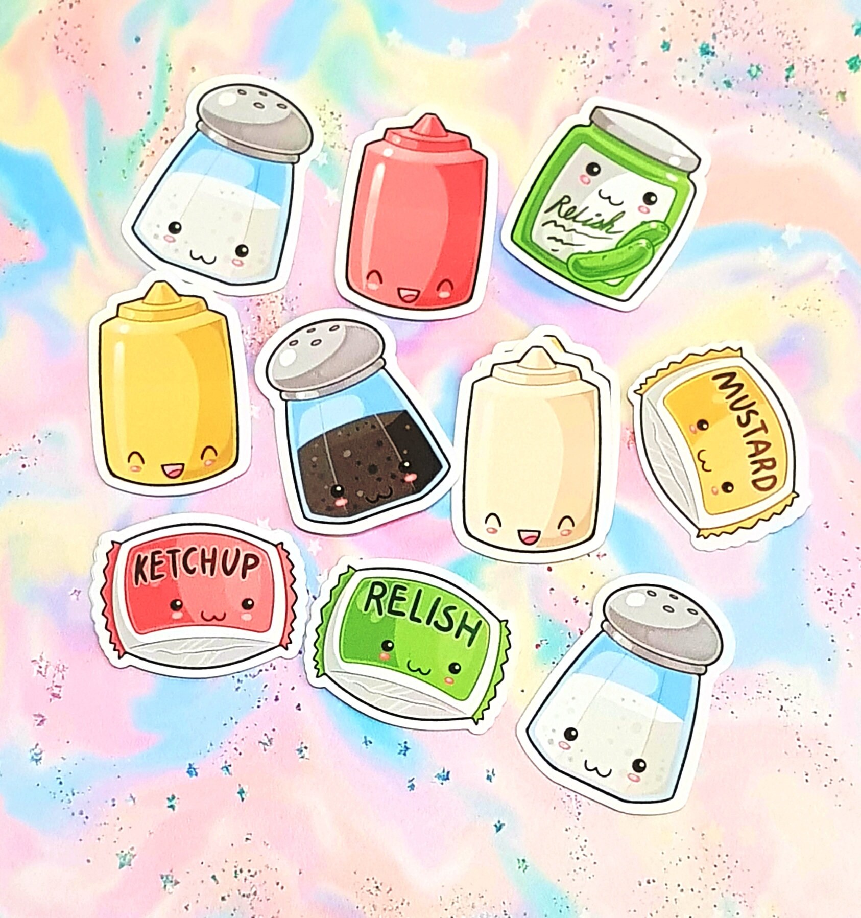 35 Pack Paper Kawaii Condiments Stickers Etsy