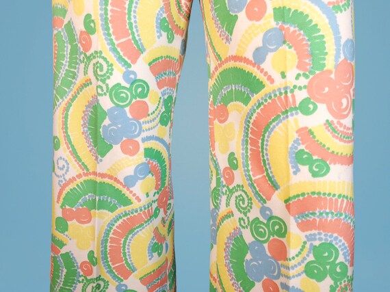 Vintage novelty print pants 1960s 70s spring summ… - image 9