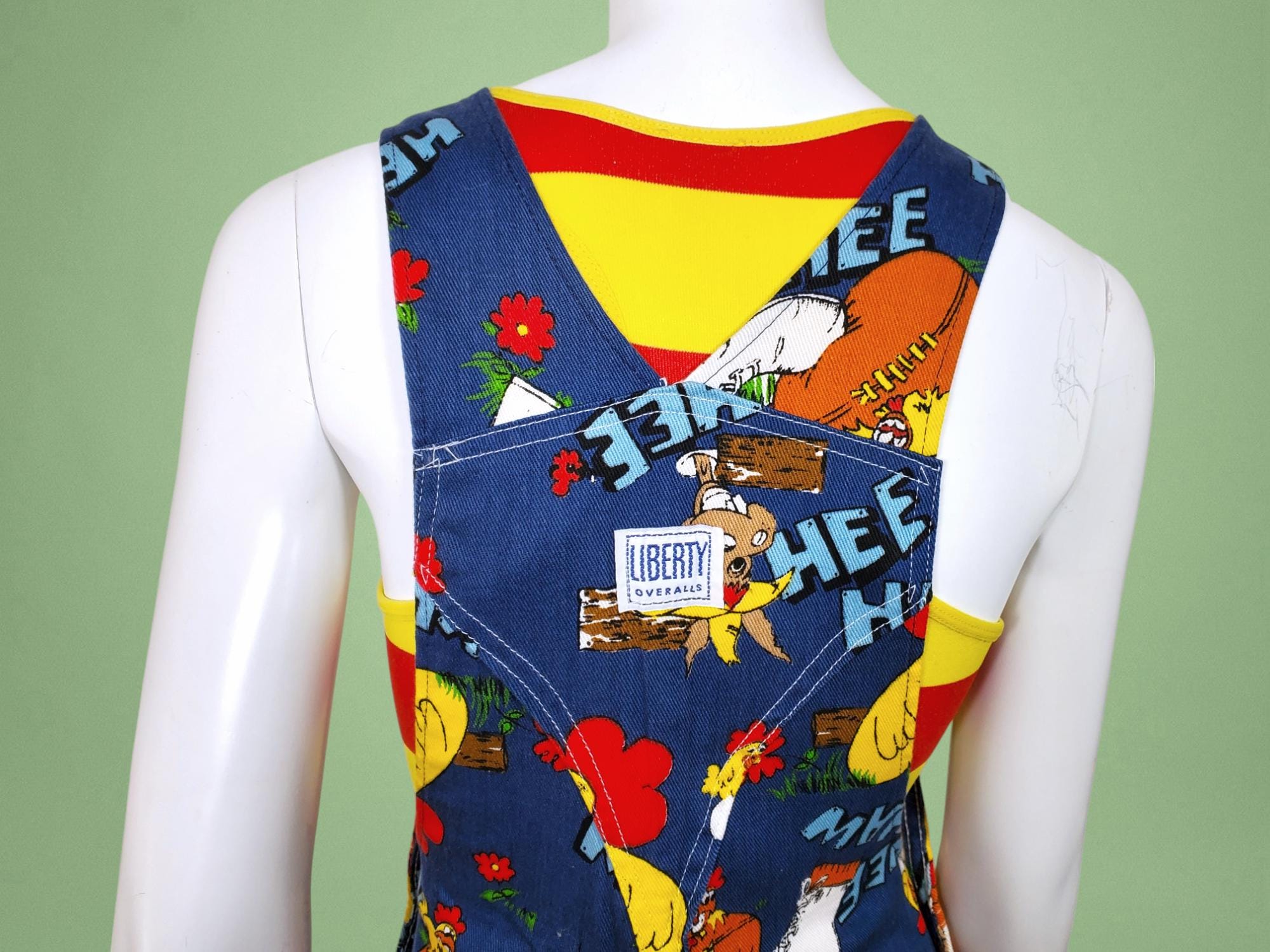 1970s Hee Haw Cartoon Overalls, Liberty Novelty Print (XS) - Etsy