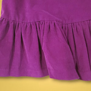 1980s skirt set unique vintage 2 piece reversible vest plum corduroy ruffled prairie below the knee gathers unique 25 waist/34 bust/XS immagine 10