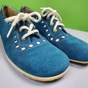 1960s Mod Lace-up Shoes. Blue Suede Vintage Bowling Shoes. 60s - Etsy