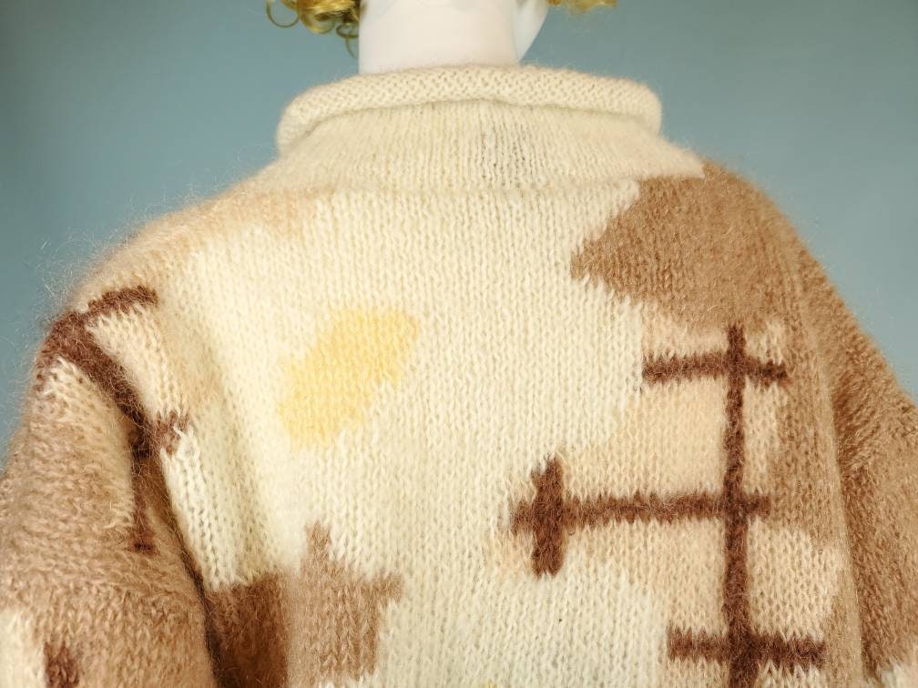 Vintage Handknit Artisan Sweater. Wool & Mohair for the