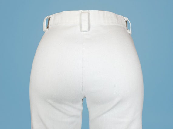 White vintage Scorpio pants jeans hiphugger bell … - image 8