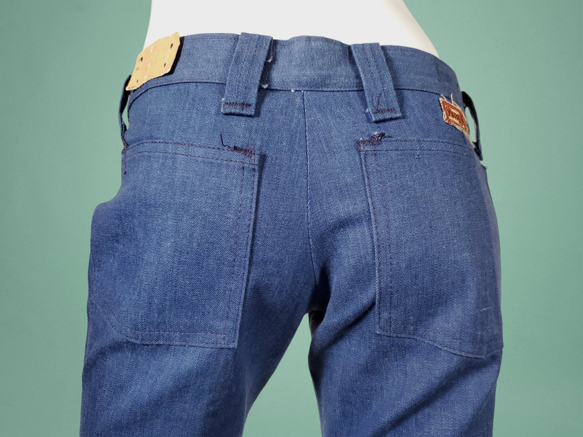 Groovy 60s/70s Hiphugger Jeans Extreme Low Rise Massive Bell