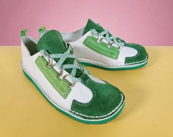 1960s Mod Oxford Sneakers: Leather Suede, Size 7.5