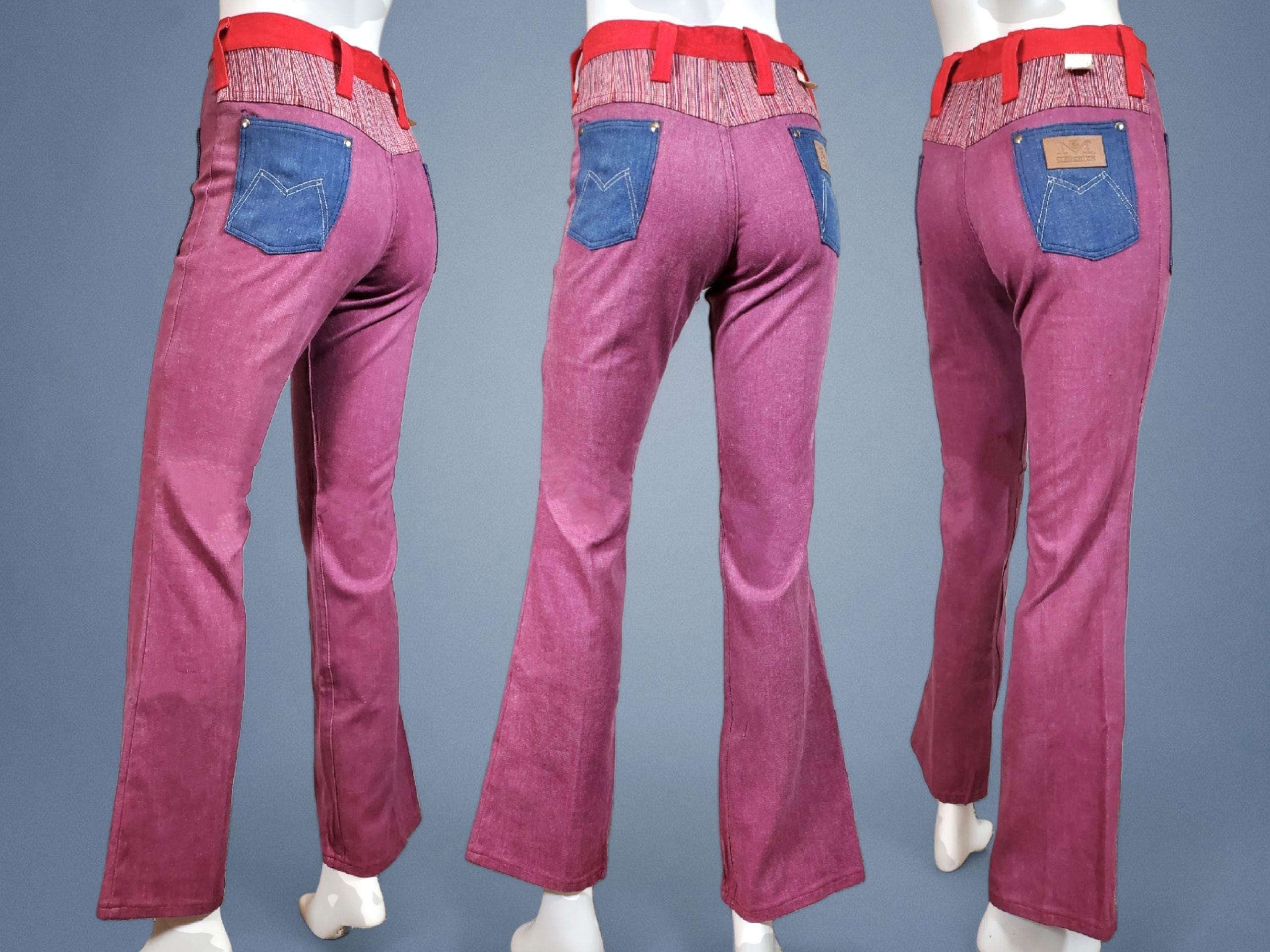 60s MAVERICK カツラギ パンツ スリム ジーンズ W36 1960s Colorblock Maverick Jeans: Vintage Blue Bell, High Waist