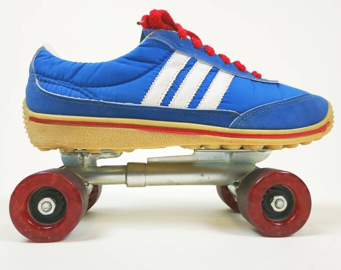 1970s Tennis Shoe Roller Skates. Red White & Blue. Beautiful Etsy
