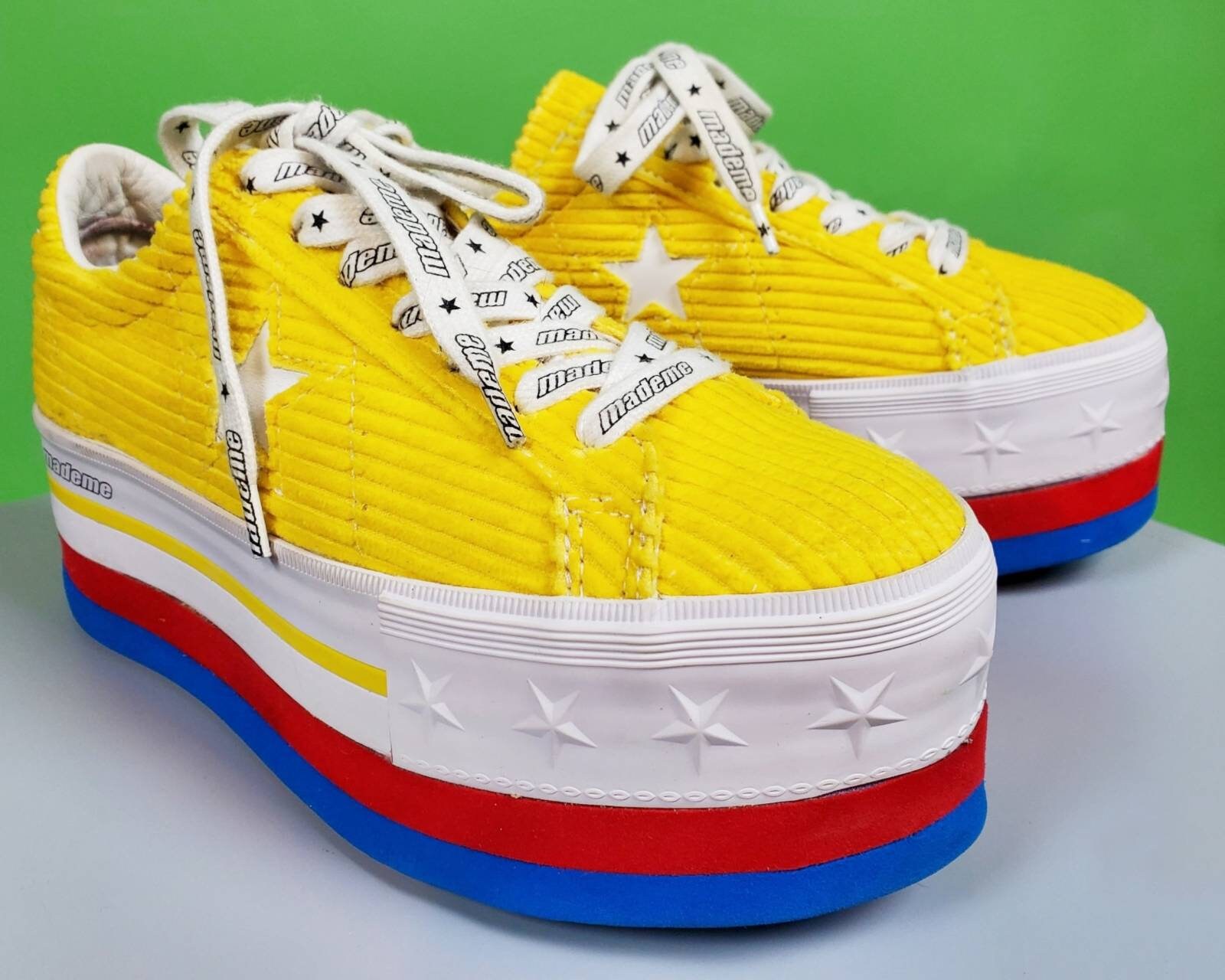 Converse Platform Sneakers. One of a Kind. Modified. Yellow Corduroy  Clubber. Retro 90s. size 7.5-8 -  Ireland