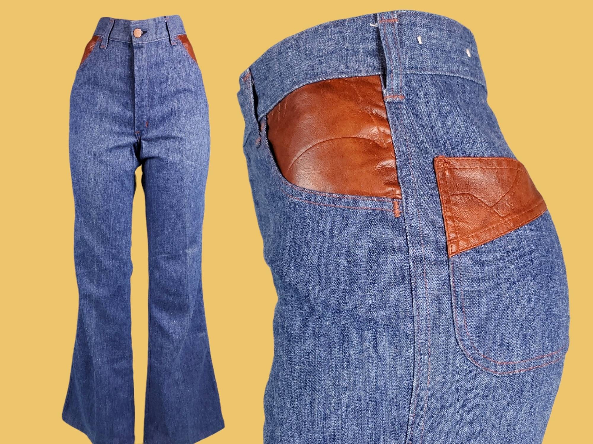 70s Wrangler Faded Denim Bell Bottoms - 29 Waist – Flying Apple Vintage