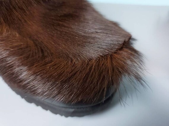 1960s mod winter booties. Dark chocolate fur. She… - image 7