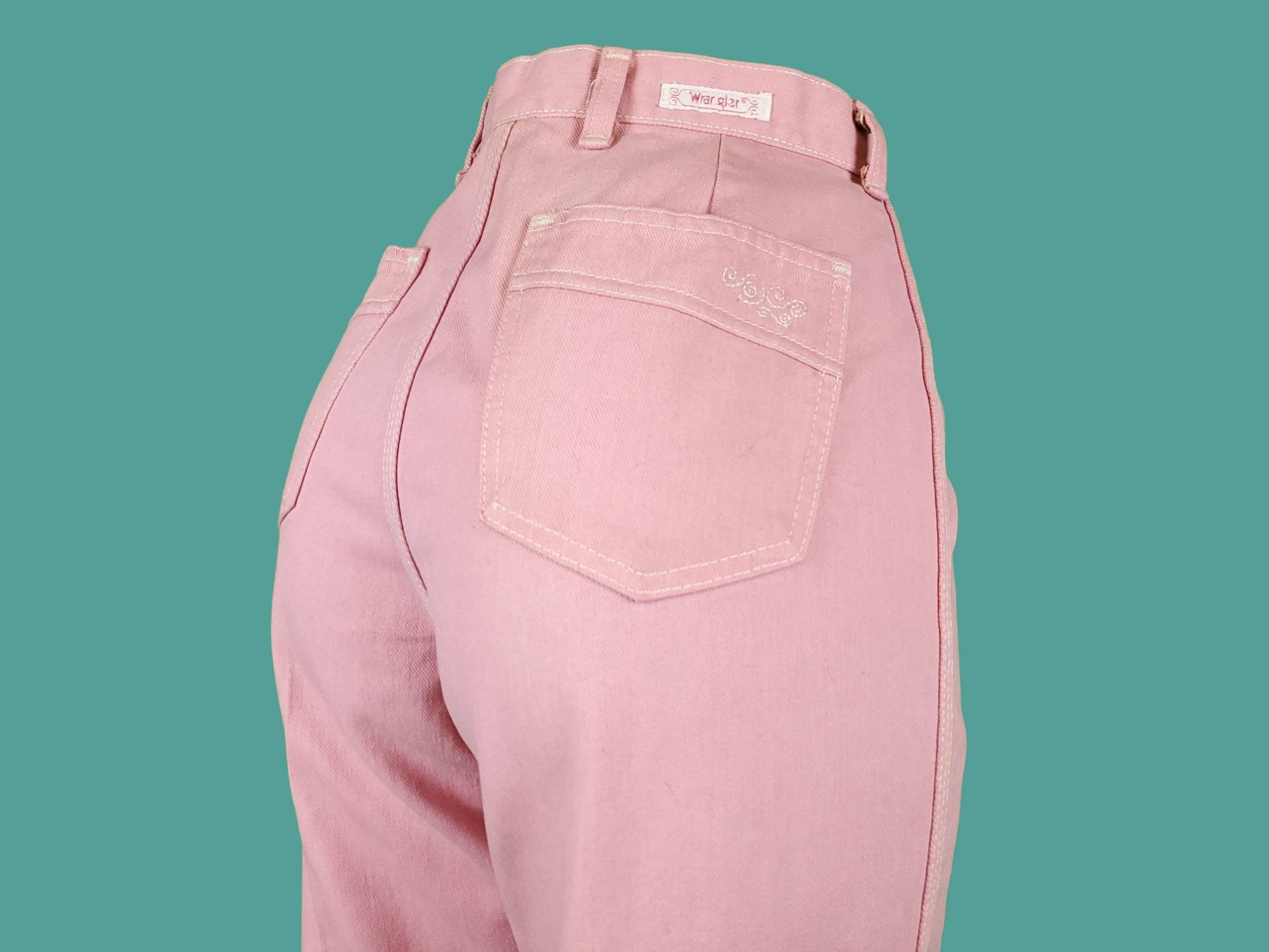Vintage 70s/80s Pink Wranglers. Twill Denim With High Rise - Etsy