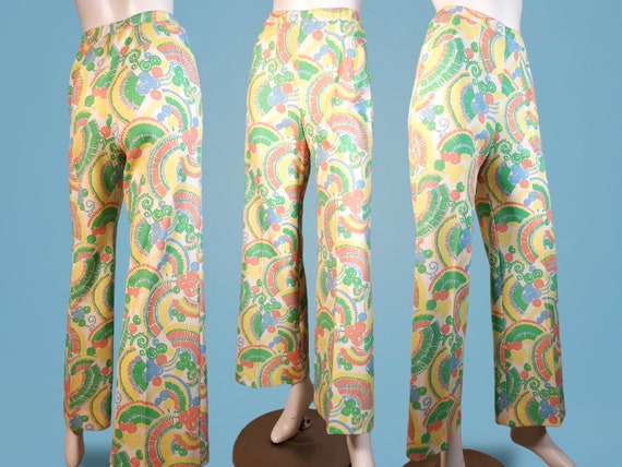 Vintage novelty print pants 1960s 70s spring summ… - image 2